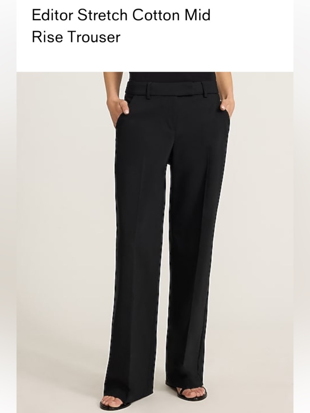 Express Black Wide-Leg Mid-Rise Trousers